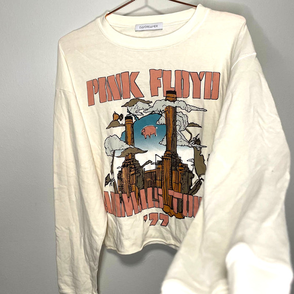 DAYDREAMER PINK FLOYD ANIMALS TOUR '77 LONG SLEEVE CROP TEE Size Medium - Picture 7 of 11